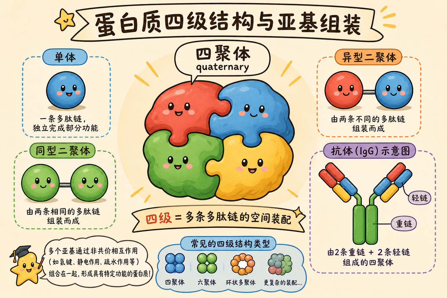 图 5 四级结构:单体、同源/异源寡聚与多链装配