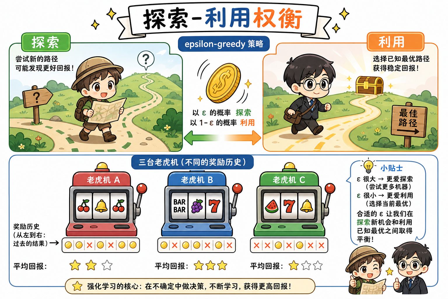 探索与利用权衡示意