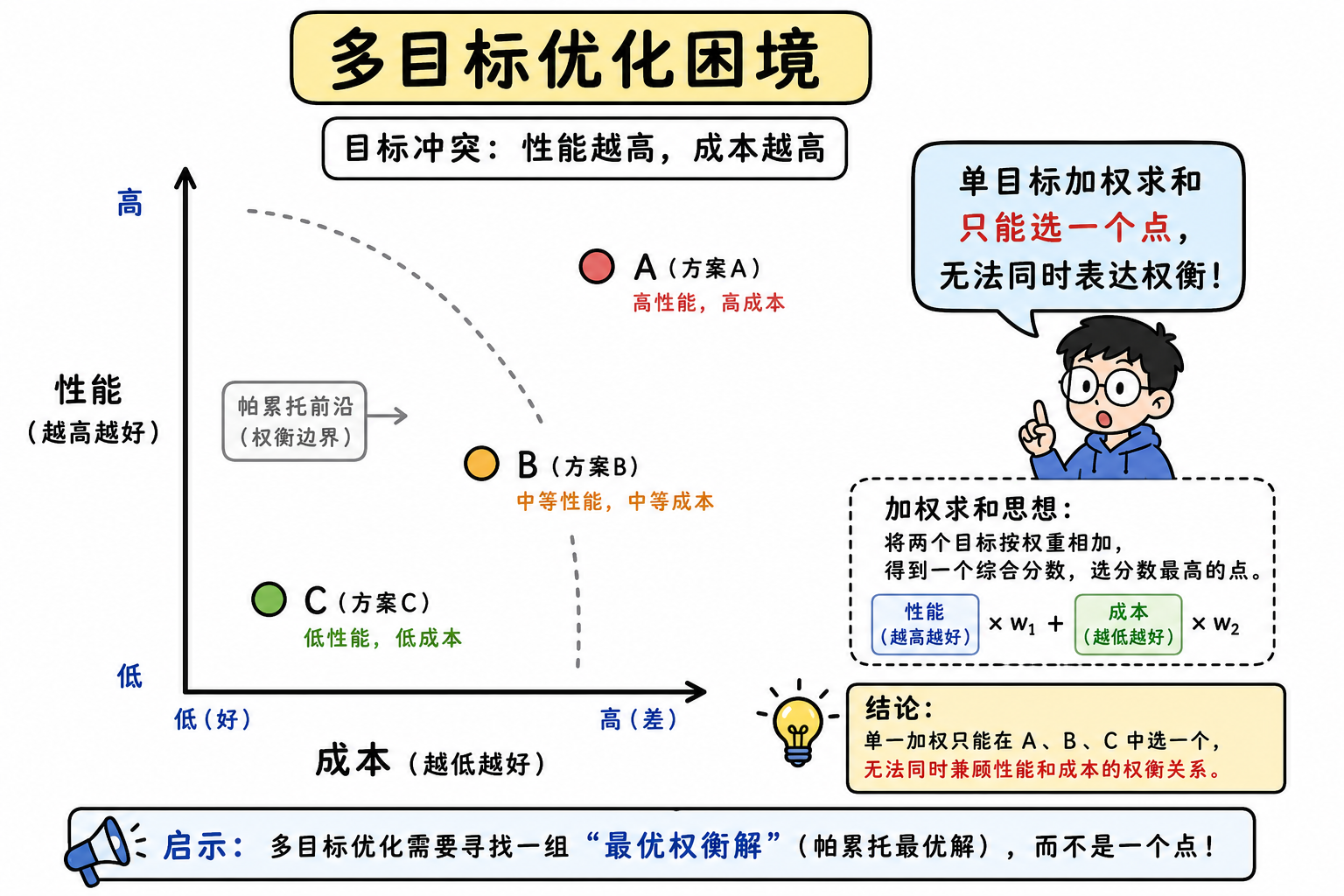 图 1 多目标无法用一个标量概括