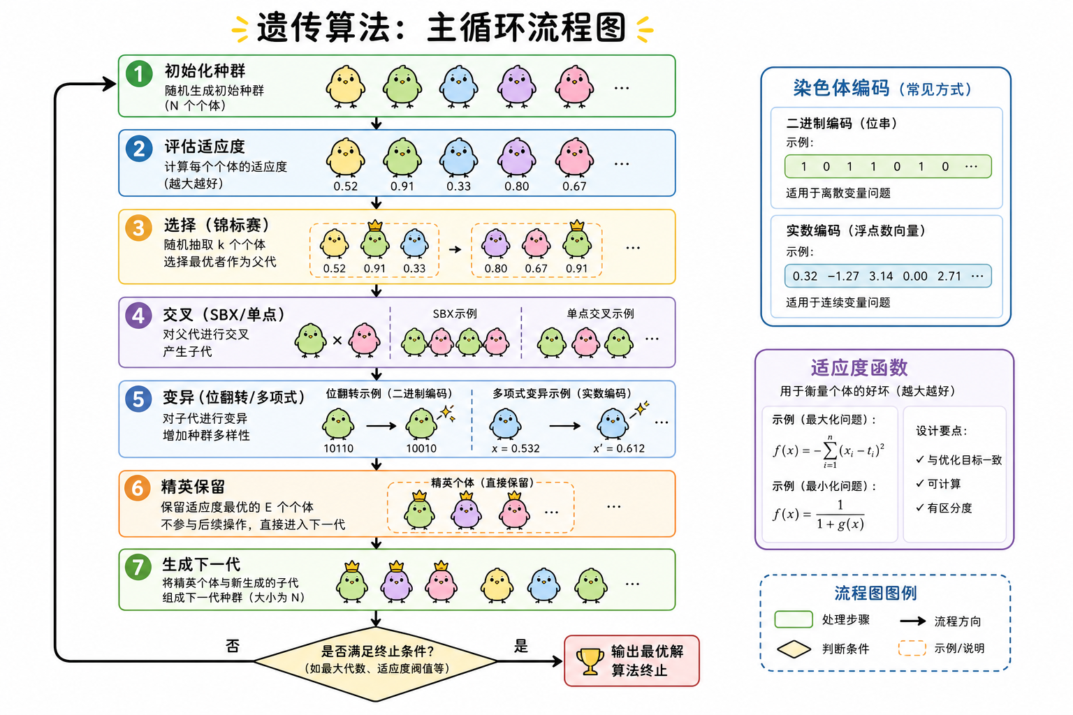 图 1 遗传算法主循环