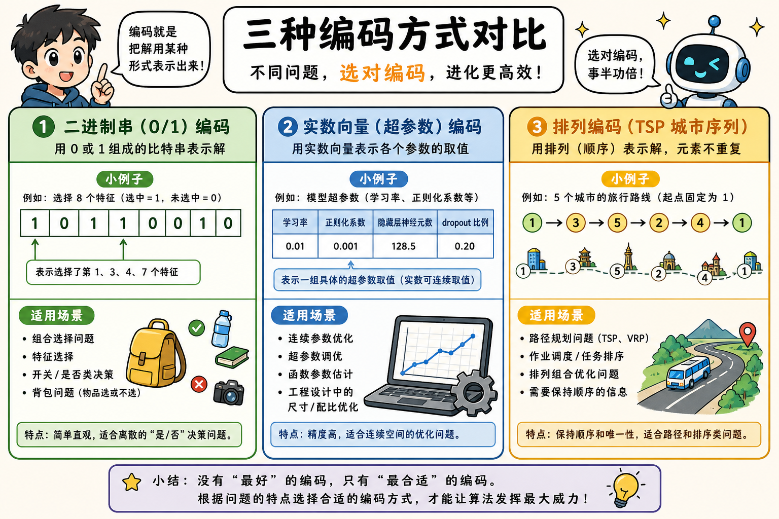 图 2 三种常见编码